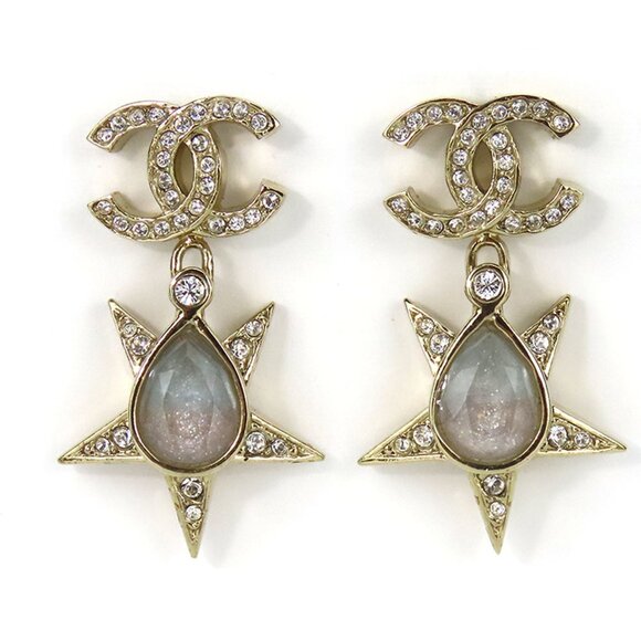 CHANEL Gold Coco Mark Earrings - Picture 1 of 10